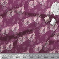 Soimoi Pink Japan Crepe Satin Fabric Cage & Roses Floral Decor Fabric Printed Yard Wide