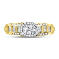 10k жълто злато диамантен клъстер булчински сватбен годежен пръстен cttw