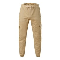 Дънки за мъже панталони солидни многоподмощи цветни инструменти Мъжки гамаши панталони Небрежни мъжки панталони Мъжки товарни панталони Khaki + 3xl