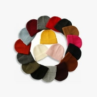 Unise Hats Solid Color Гореща мека прежда Персонализиран обикновен плетен зимен шапка уютни стилни шапки