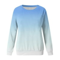 Основни качулки за жени ежедневни кръгли врати с дълъг ръкав отгоре сладък градиент пуловер пуловер пуловер пуловер пуловер