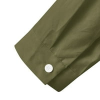 Puawkoer Solid Count Down Men's Summer Baggy Linen Collar Rish Multi-Pocket Cotton Men's Blouse Mens Fashion 3XL Green