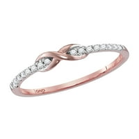 Златна звезда 14kt розово злато дамски кръг Diamond Infinity подредена лента пръстен cttw