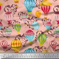 Soimoi Cotton Voile Fabric Heart & Hot Air Balloon Holiday Fabric отпечатъци от двор