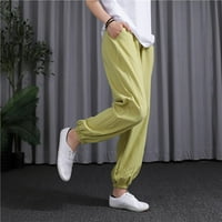 Bdfzl жени панталони панталони за жени ежедневни летни еластични бельо с висока талия панталони панталони жълт m
