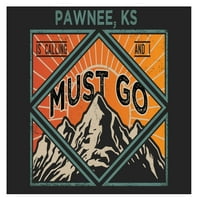 Pawnee Kansas 9x Souvenir Wood Sign With Frame трябва да премине дизайн