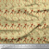 Soimoi бежов памук Voile Fabric Египетски мъже отпечатват тъкан край двора