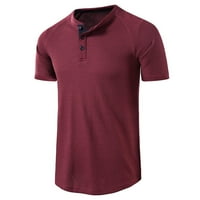 Мъжки поло риза стойка яка спортна тениска небрежна къса ръкав тънък прилягане ежедневно топ блуза удобна бутон Henley риза върхове върхове