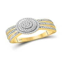 10kt жълто злато кръгло диамантен клъстер булчински сватбен годежен пръстен cttw