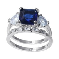 mnjin ярък цирконов пръстен кръг сини каменни бижута модни бижута, ангажиран пръстен за жени сребро 9