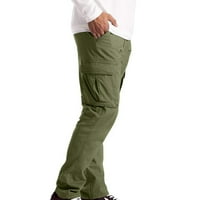 Товарни панталони за мъже солидни ежедневни множество джобове на открито прав тип фитнес панталони Панталони панталони на хлабина