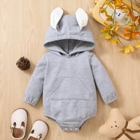 Entyinea новородени дрехи бебе момче с качулка Romper Zipper Toddler Jumpsuit