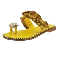 Жени момичета перлени плоски бохемски стил ежедневни сандали чехли плажни обувки дамски чехли с подметки Размер за кучета чехли за жени