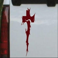 Племенник трън Крос християнска кола или камион прозорец лаптоп стикер лилаво червено 6in 3.5in