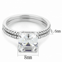 Женска неръждаема стомана прозрачен кубичен циркония сватбен пръстен