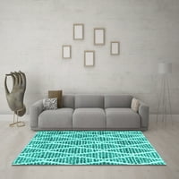 Ahgly Company Machine Wareable Indoor Rectangle Trellis Turquoise Blue Modern Area Rugs, 3 '5'