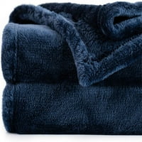 Sivio Queen Size Fleece Ondaings за всички сезони, меко и пухкаво одеяло за хвърляне на фланели ,, ВМС