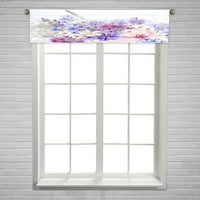 Флорално прозрачно синьо розово лилаво царевични потоци прозорци завеса валац