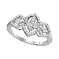 10k бяло злато кръгло диамантен овален клъстер пръстен cttw