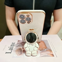 DTeck Case за Apple iPhone Pro Ma, шоково покритие с четири листа детелина сладък астронавт Kickstand скрит държач защитен телефон на телефона, бял