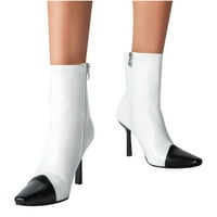 Ботуши за жени- обувки модни солидни минималистични удобни цип с фини токчета с фини токчета с цип черни 40