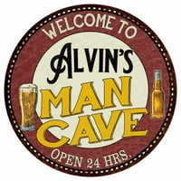 Човекът на Alvin's Man Cave 14 Кръгъл метален знак кухненски бар декор за стена 100140035122