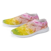 Жени обувки за ходене Читстон апартаменти Плъзнете върху мачове за чорапи удобни ежедневни обувки Дами мрежа Флорални цветни 6.5